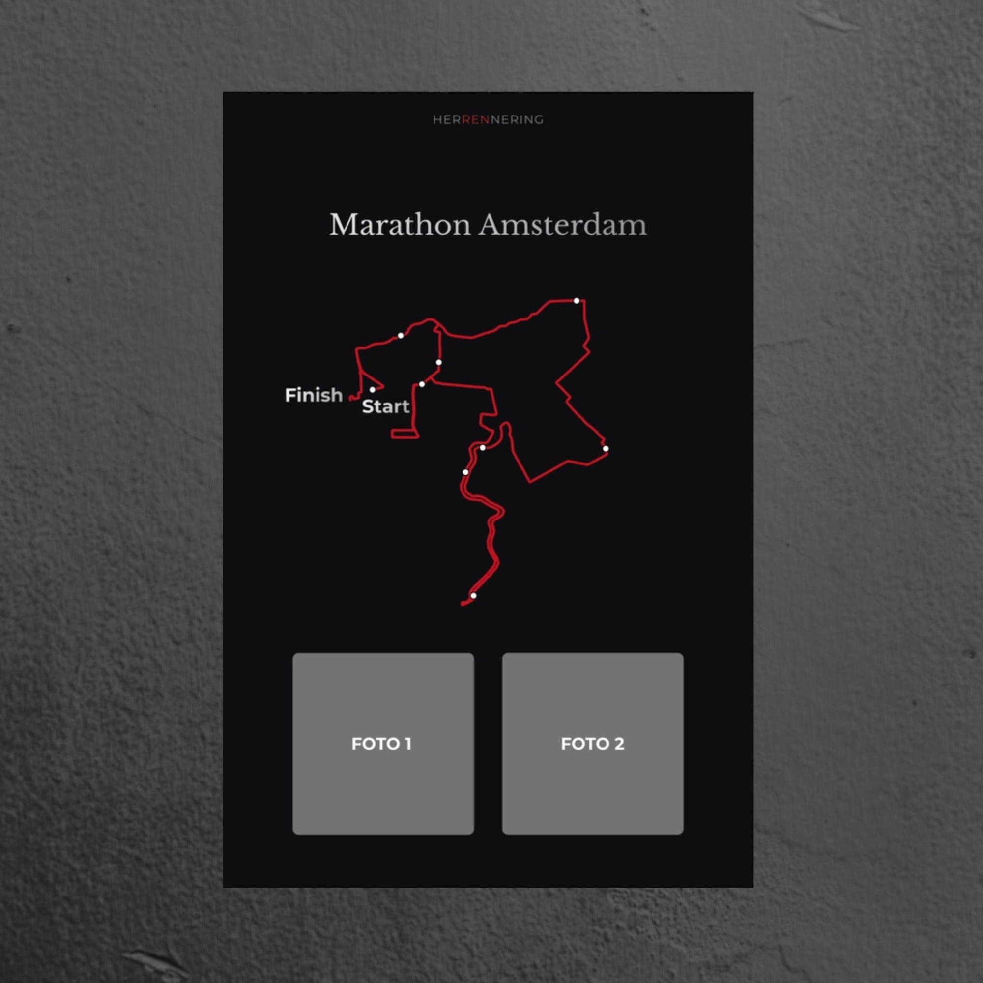 Amsterdam Marathon (Black) - Personalized Commemorative Plaque