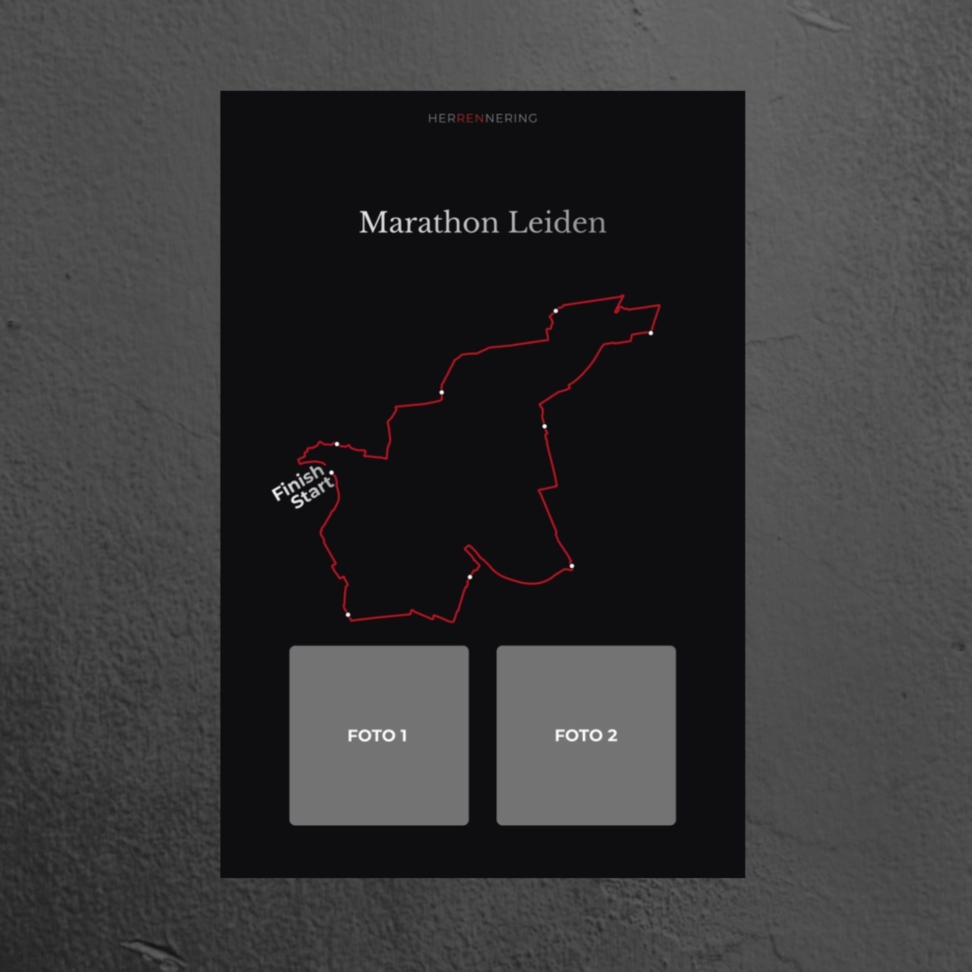 Marathon Leiden (Black) - Personalized Commemorative Plaque