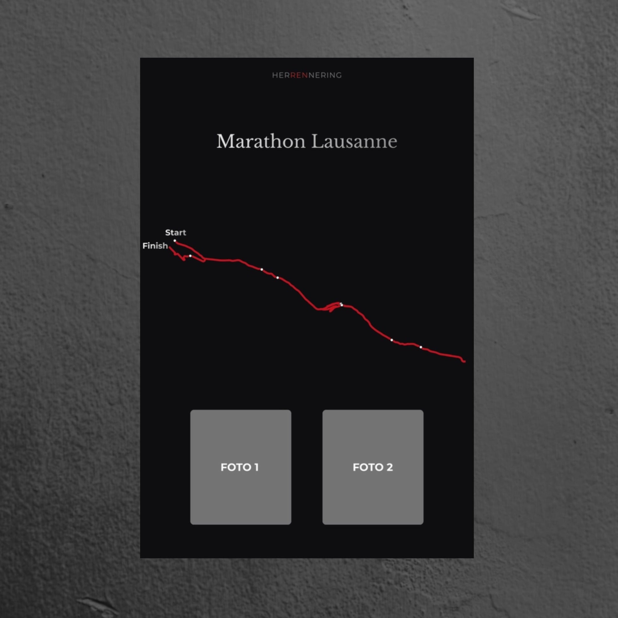 Marathon Lausanne (Black) - Personalized Commemorative Plaque