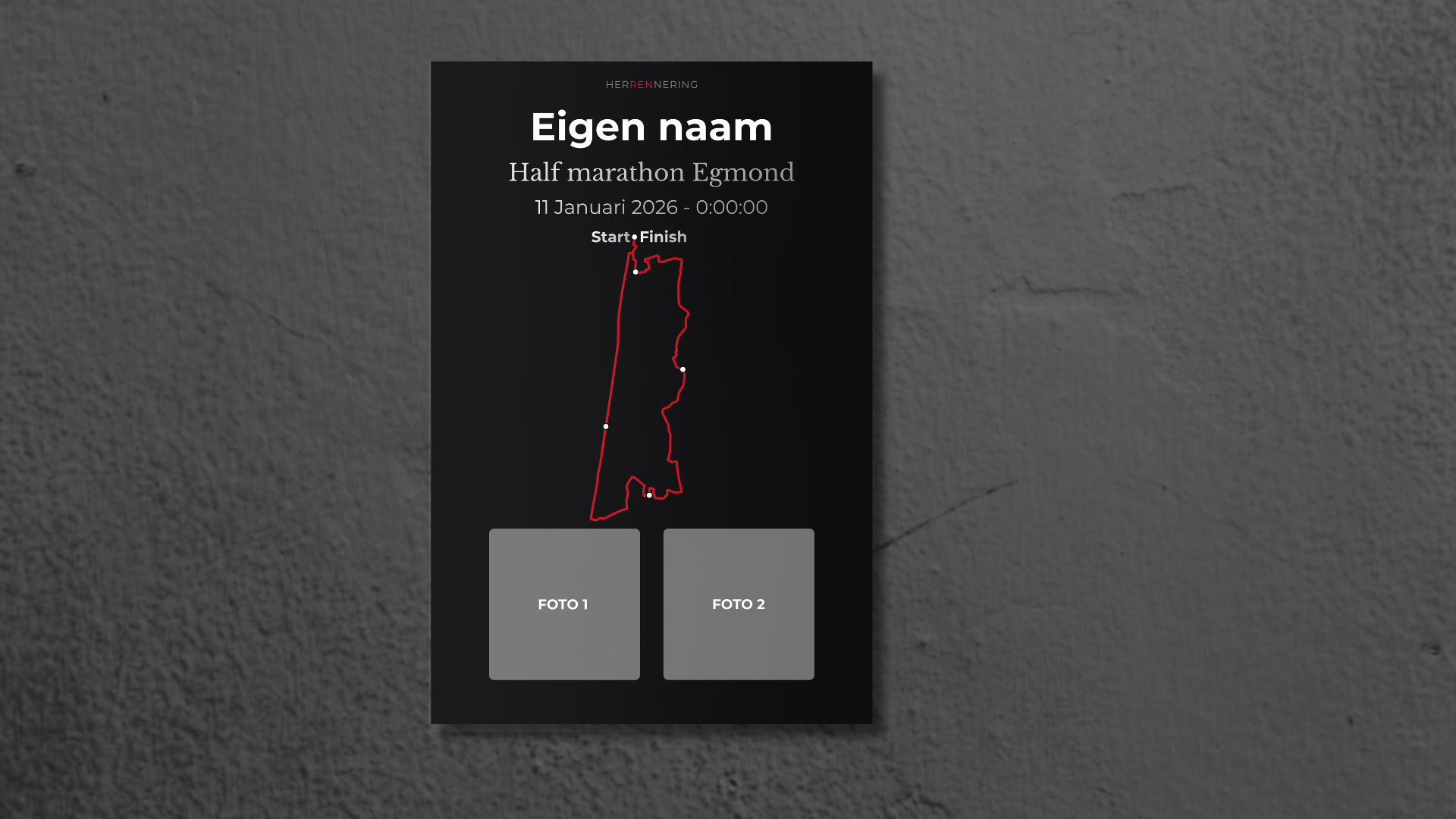 Half Marathon Egmond - Personalized Keepsake Plate