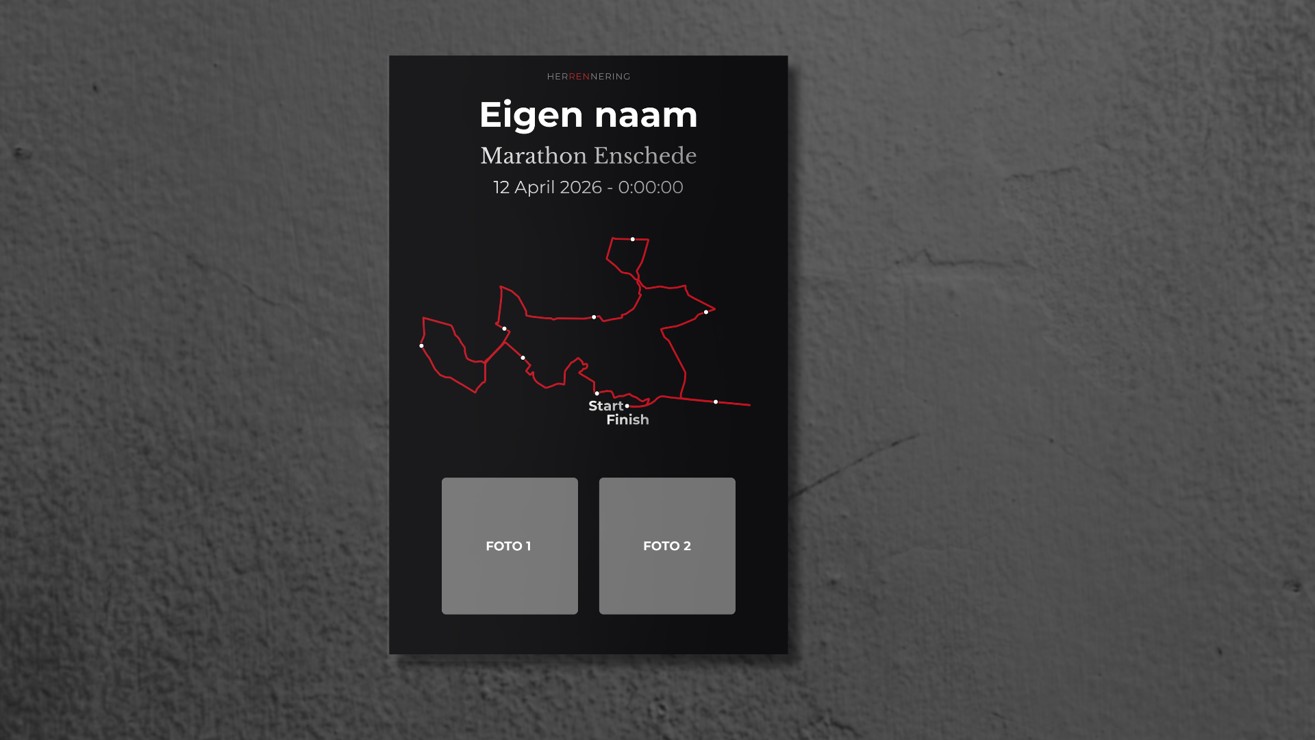 Enschede Marathon - Personalized Commemorative Plaque