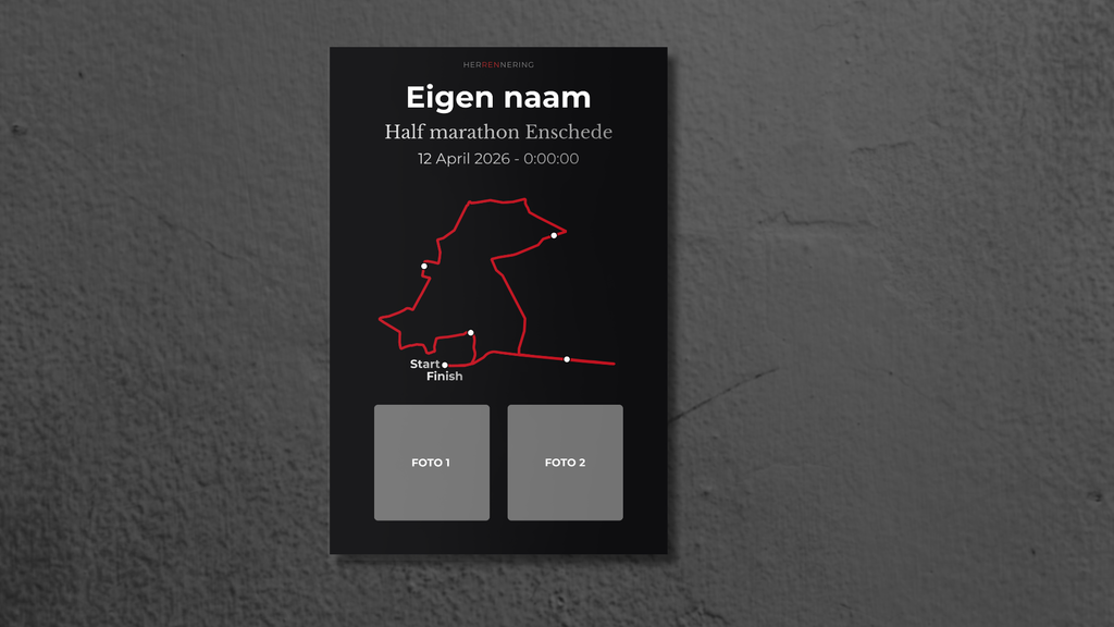 Half Marathon Enschede - Personalized Souvenir Plate