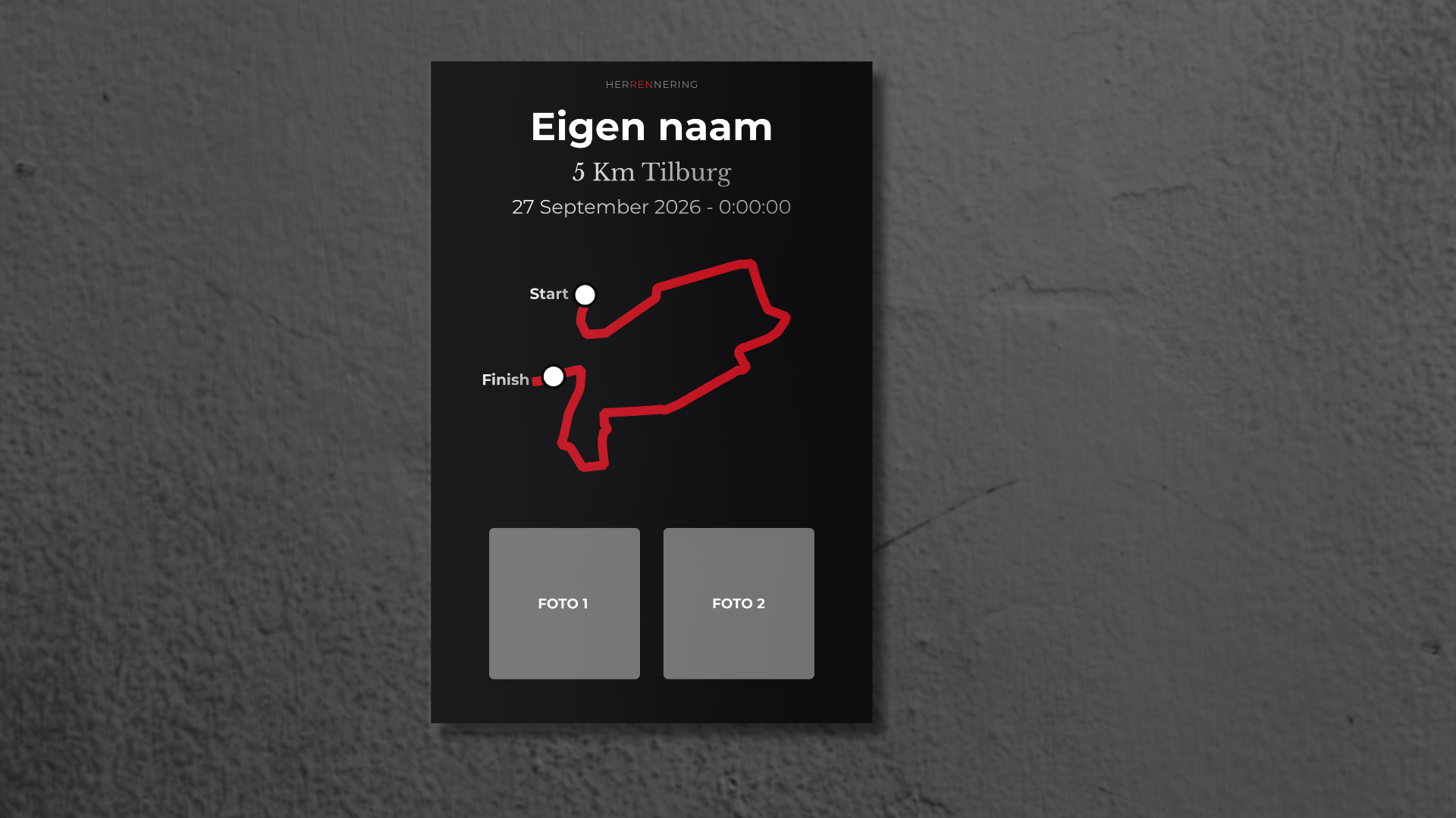 5Km Tilburg - Personalized Commemorative Plaque