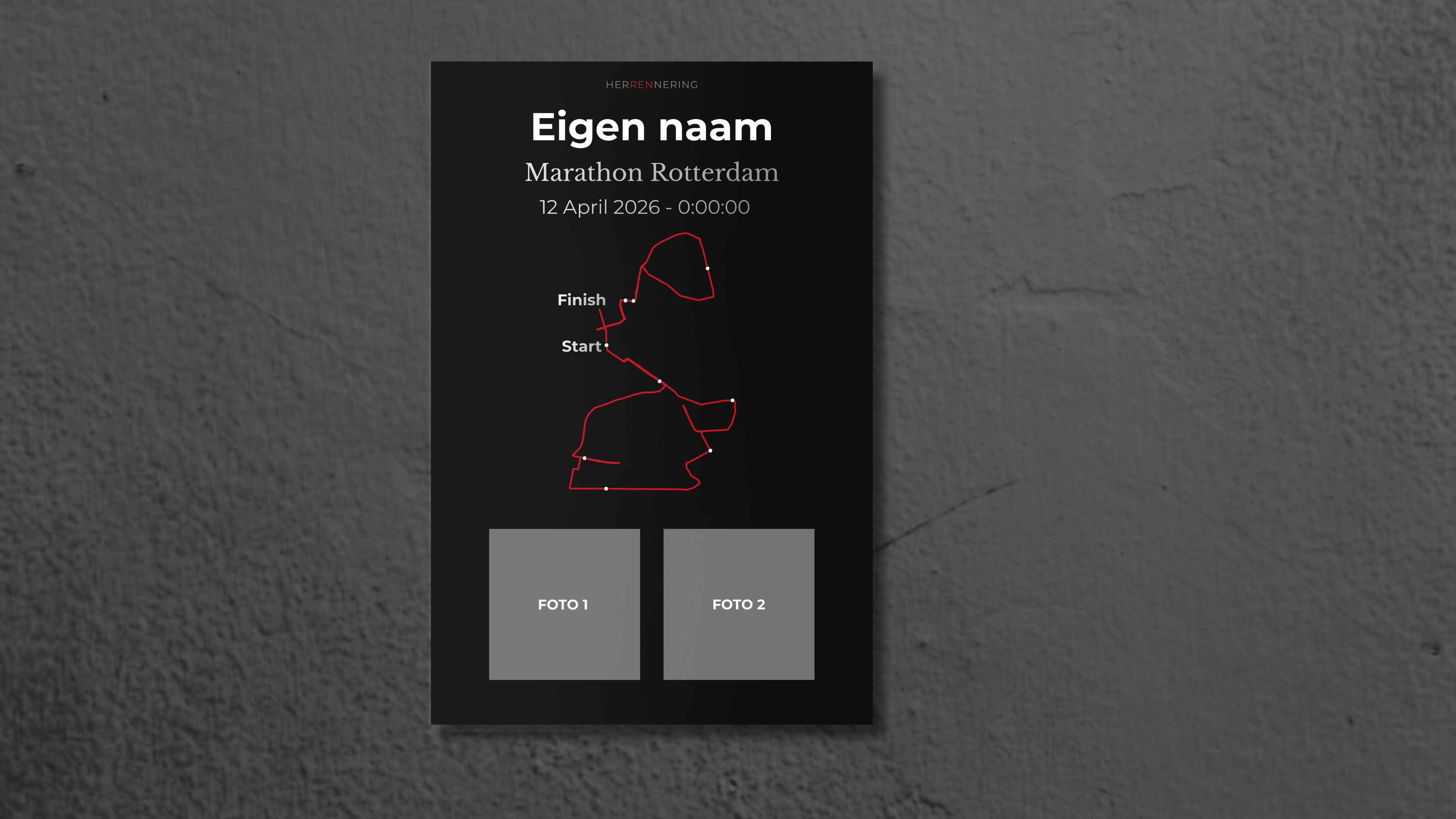 Rotterdam Marathon - Personalized Commemorative Plaque