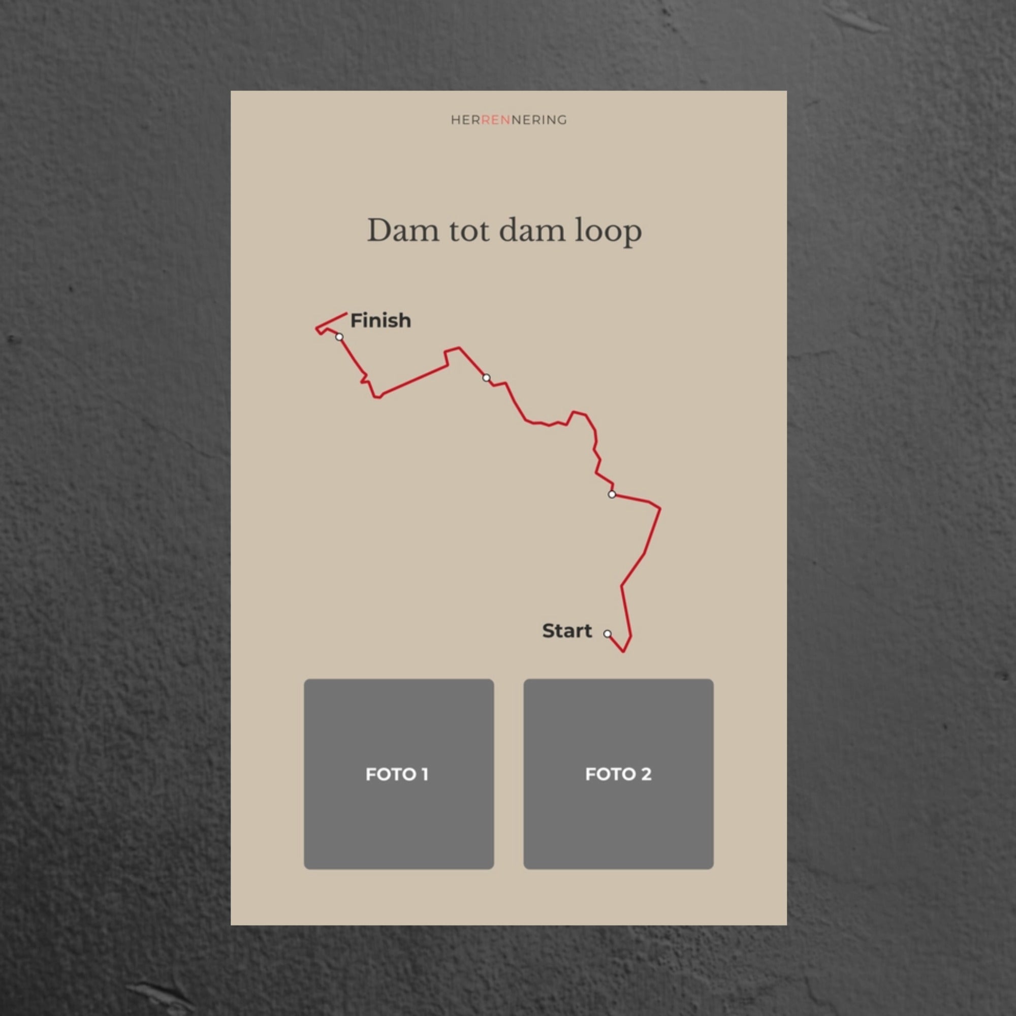 Dam to Dam black (Beige) - Personalized Memorial Plaque