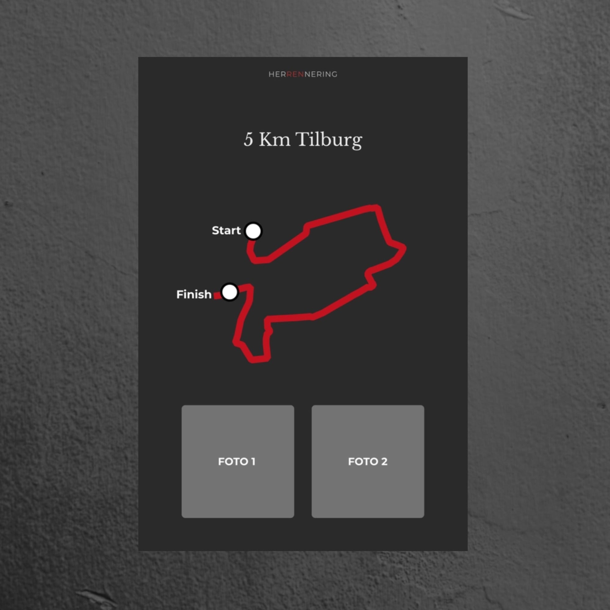 5Km Tilburg (Grey) - Personalised Commemorative Plate