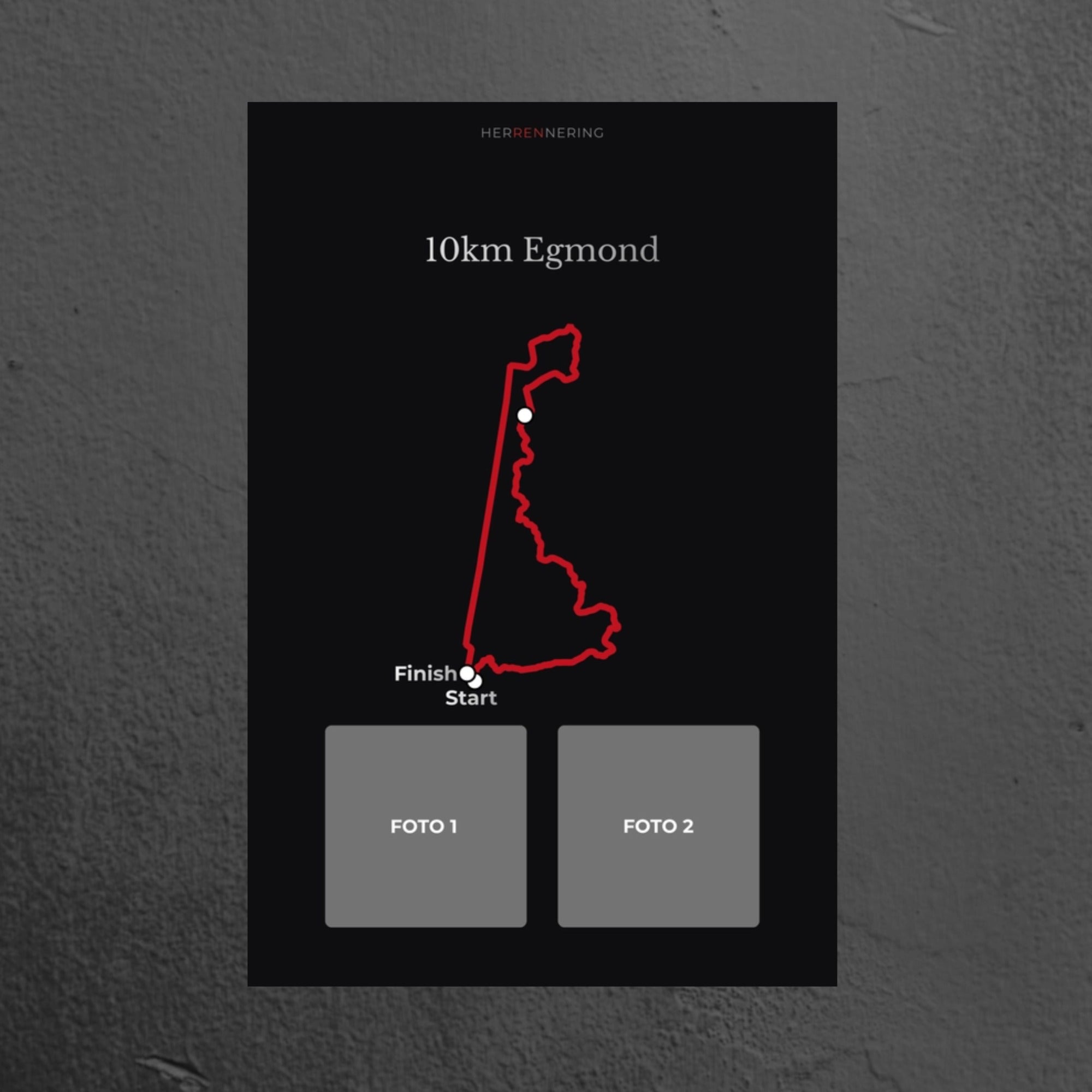 10Km Egmond (Black) - Personalized Memory Plate