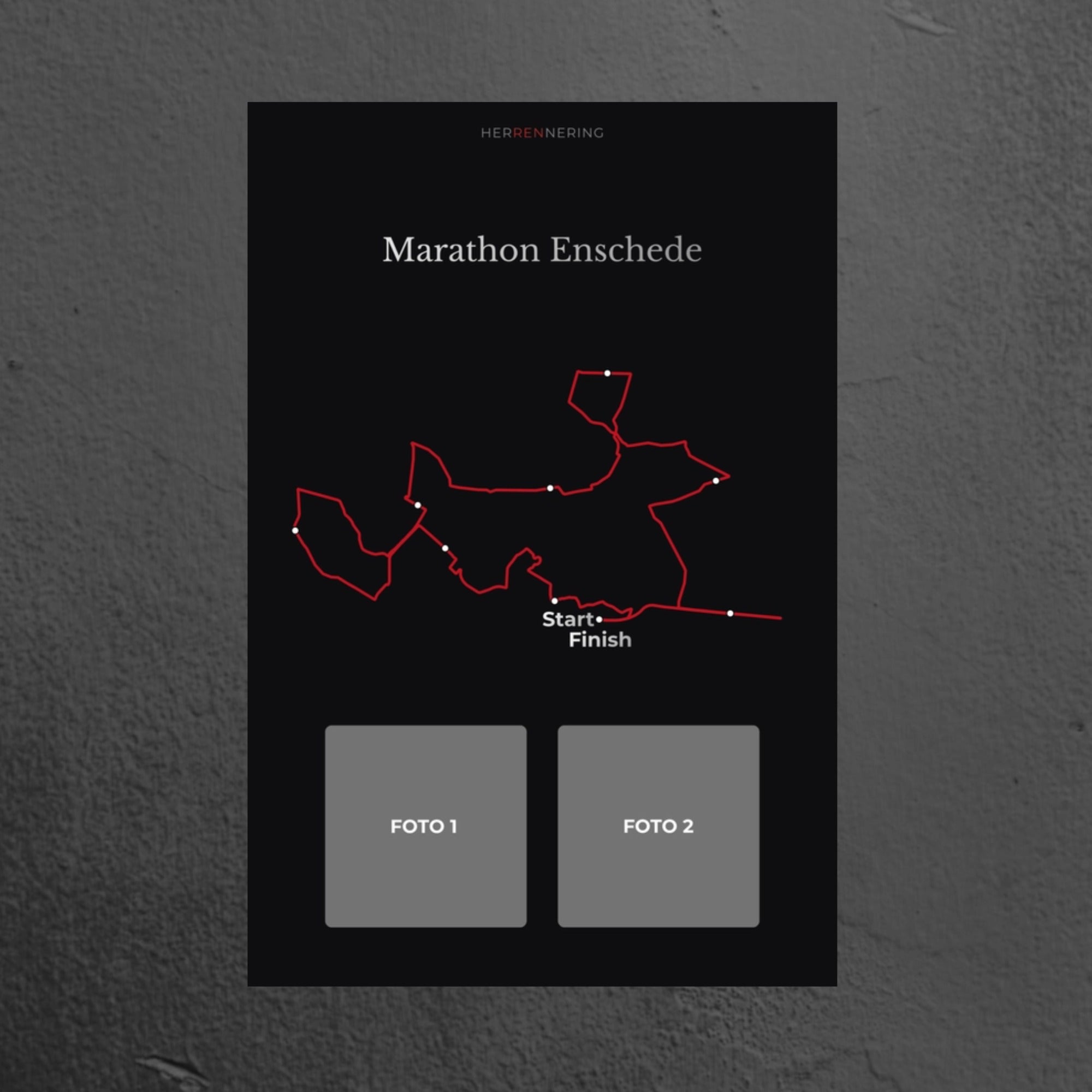 Enschede Marathon (Black) - Personalized Commemorative Plaque