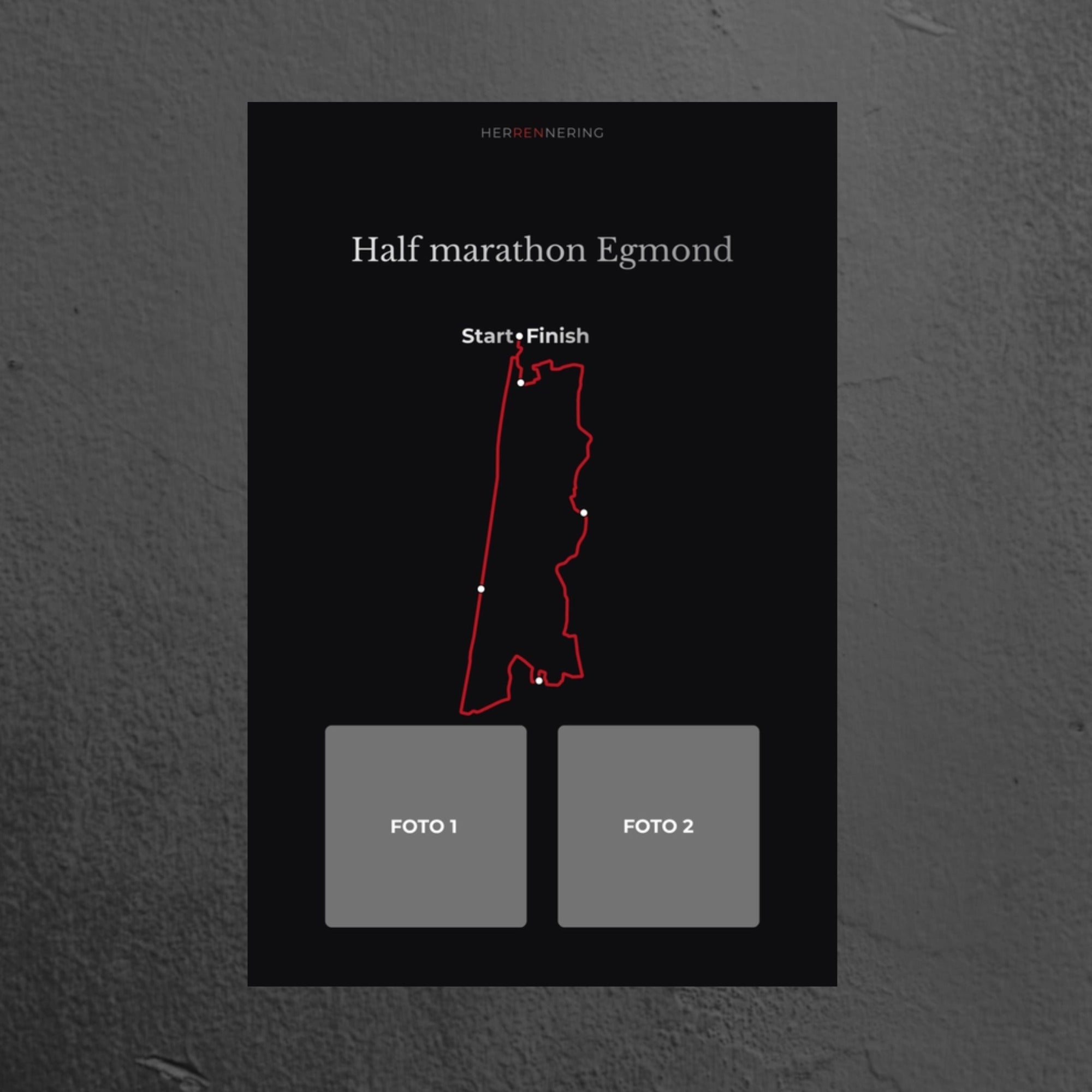 Half Marathon Egmond (Black) - Personalized Commemorative Plaque