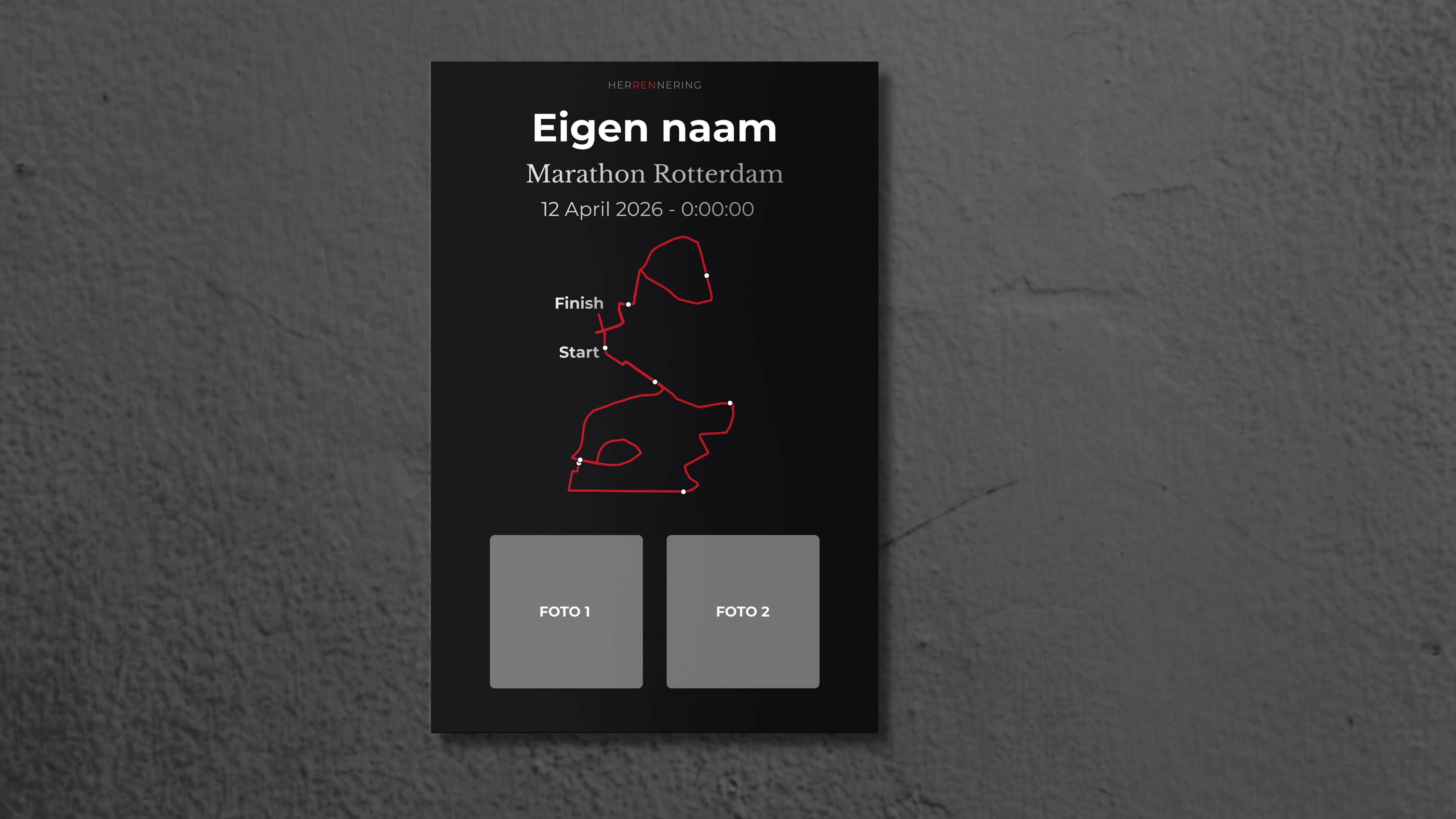 Rotterdam Marathon - Personalized Commemorative Plaque