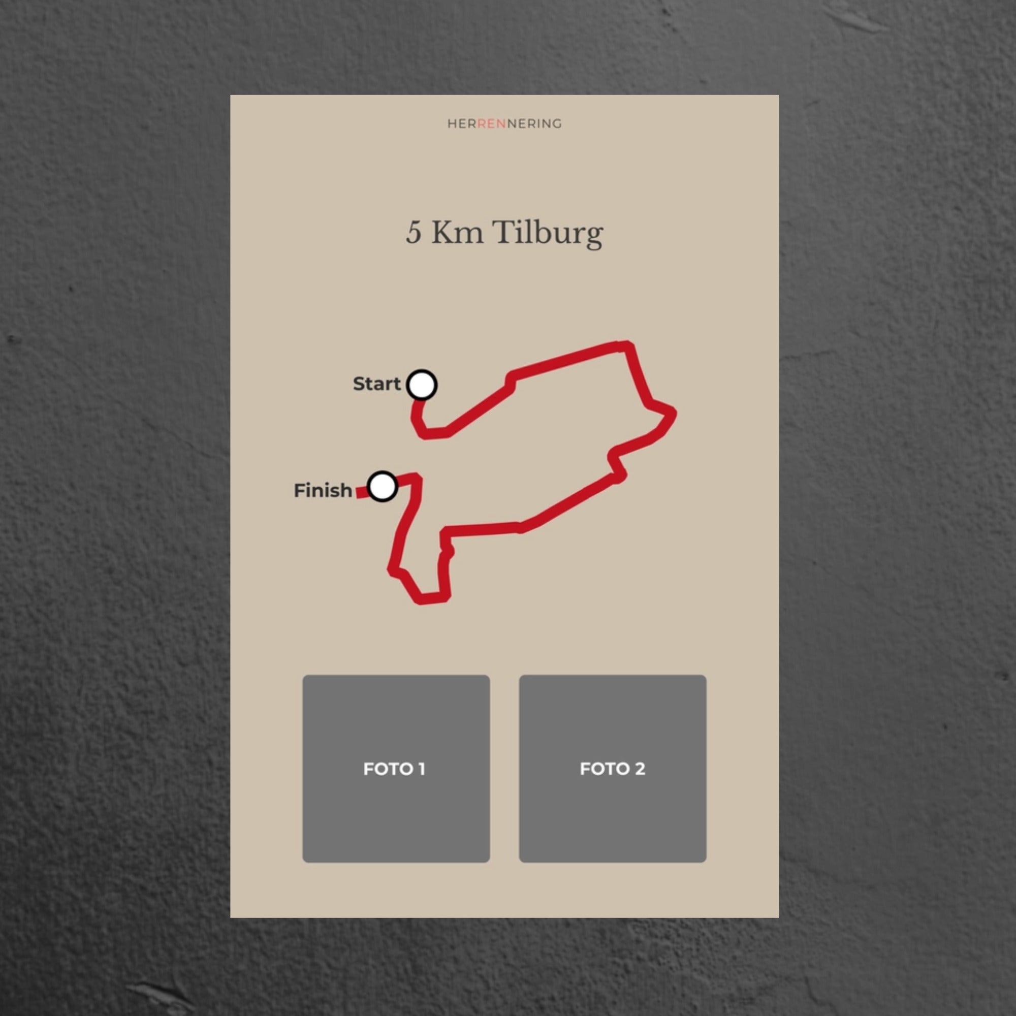 5K Tilburg (Beige) - Personalized Souvenir Plaque