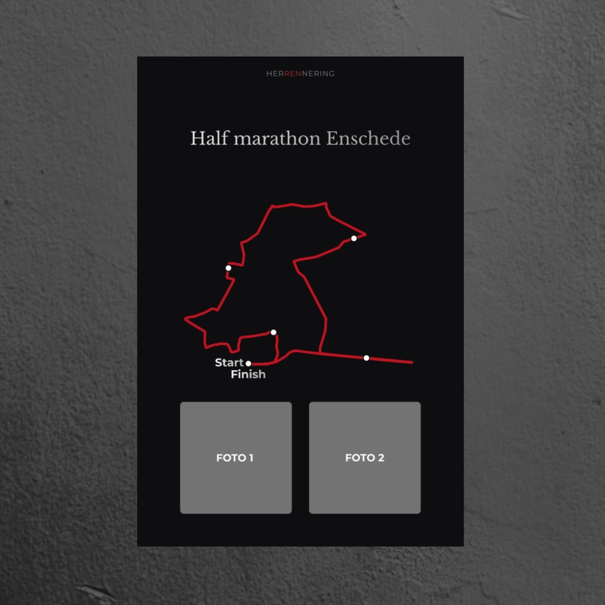 Half Marathon Enschede (Black) - Personalized Commemorative Plaque