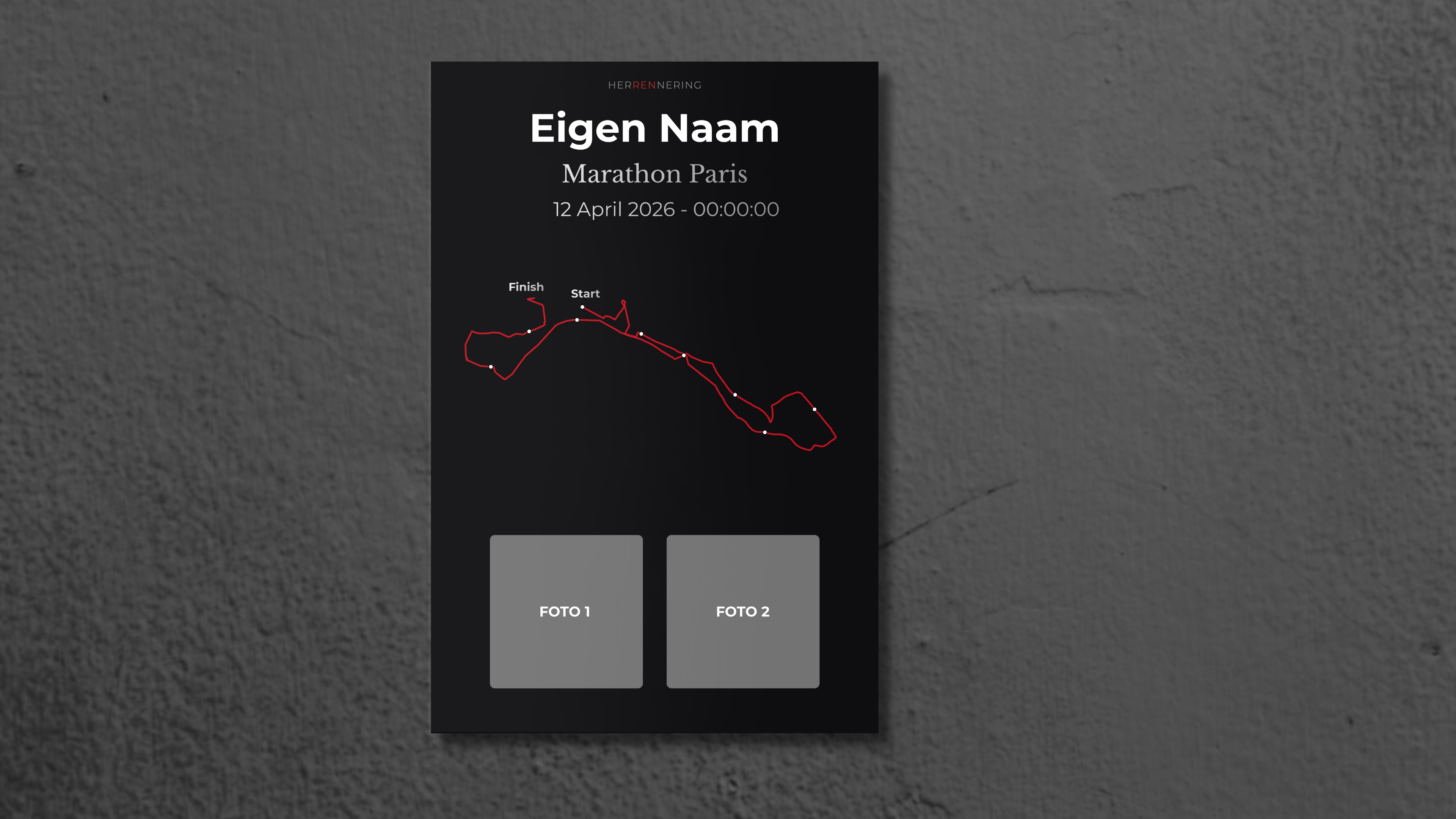 Paris Marathon - Personalized Finisher Plate