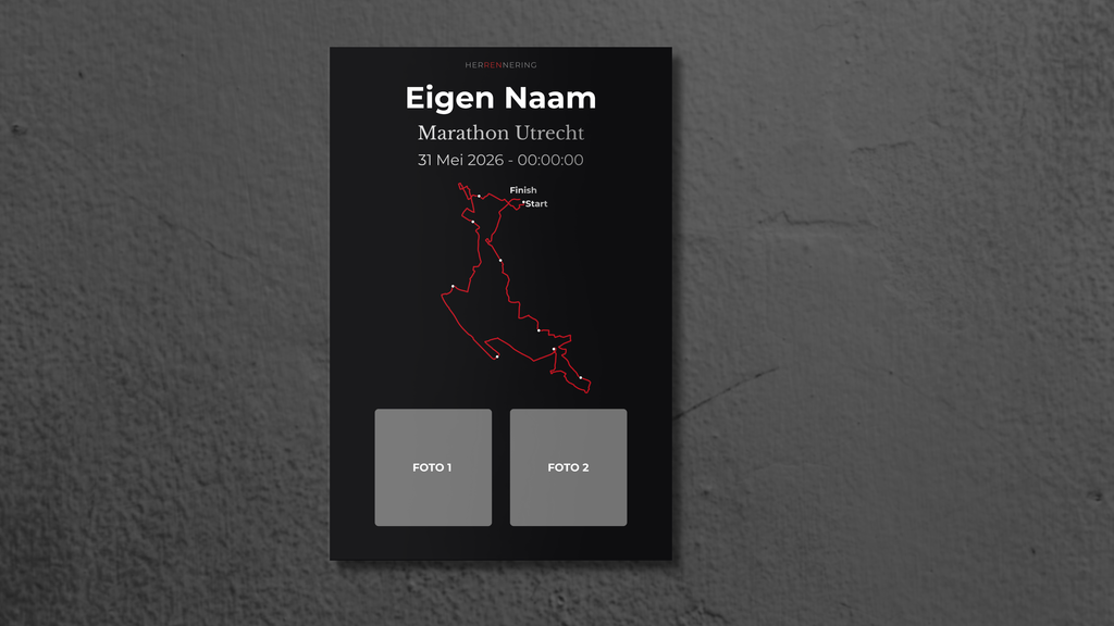 Utrecht Marathon - Personalized Commemorative Plaque