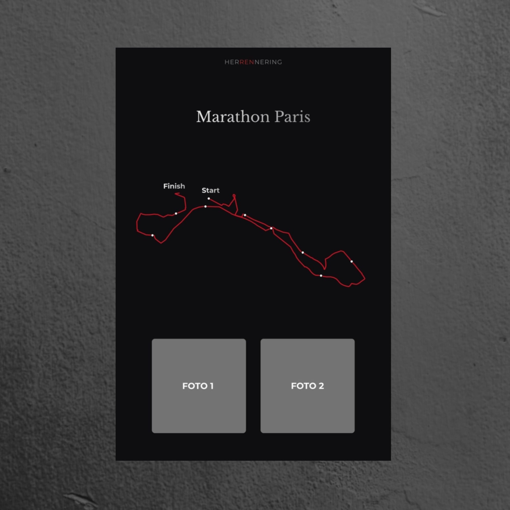 Paris Marathon (Black) - Personalized Commemorative Plaque