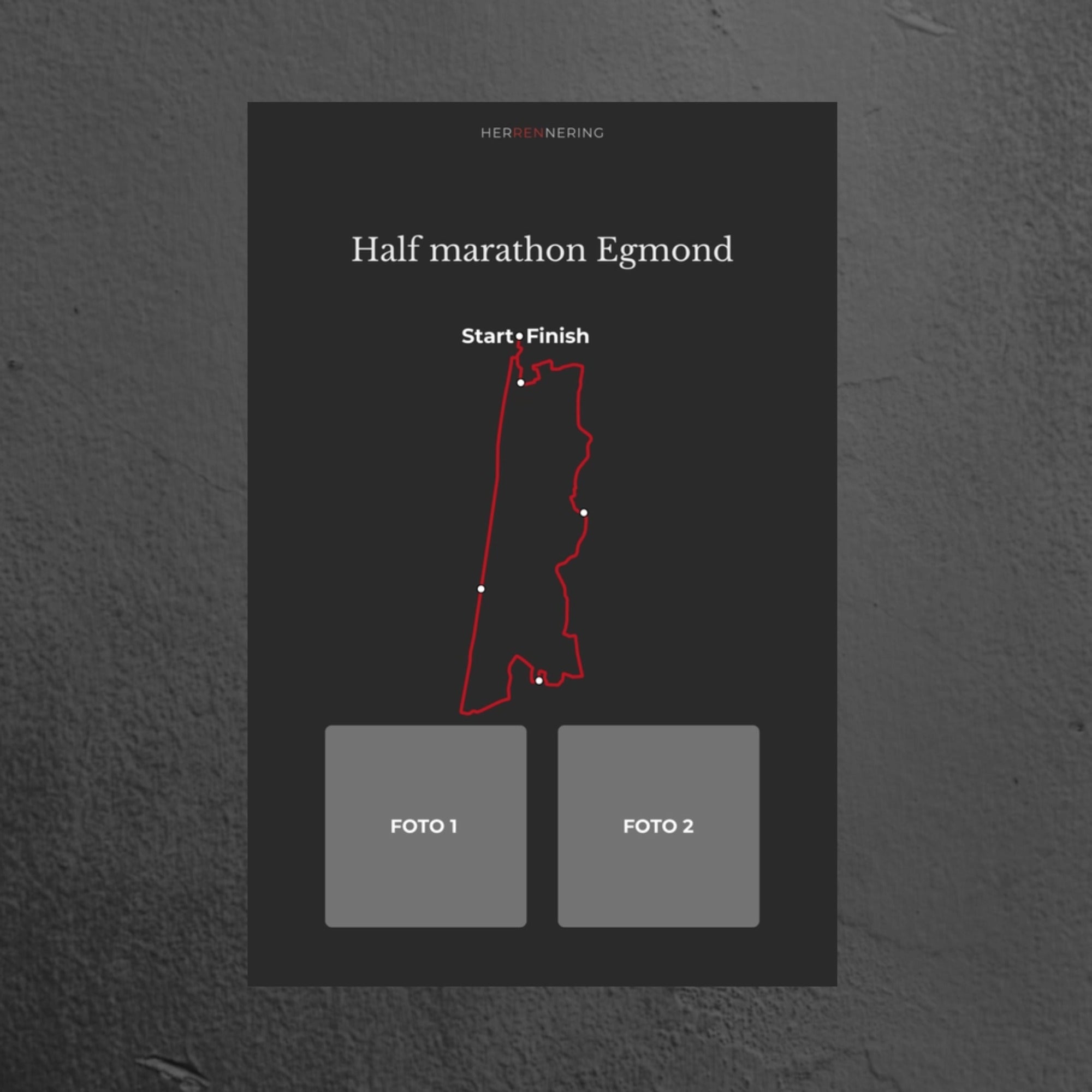 Half Marathon Egmond (Grey) - Personalized Commemorative Plaque