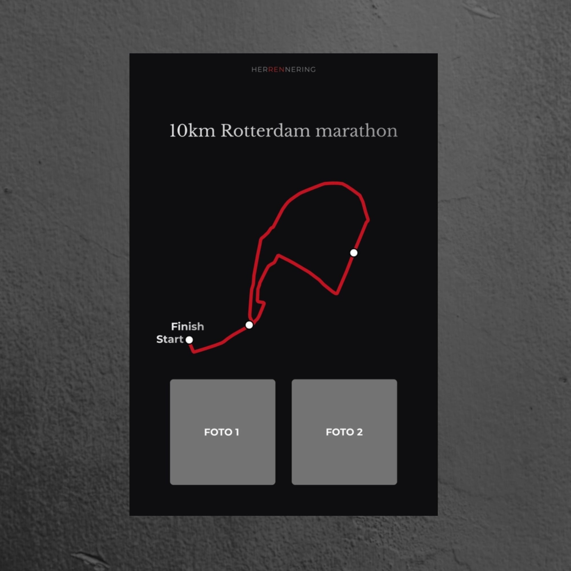 10Km Rotterdam Marathon (Black) - Personalized Commemorative Plaque