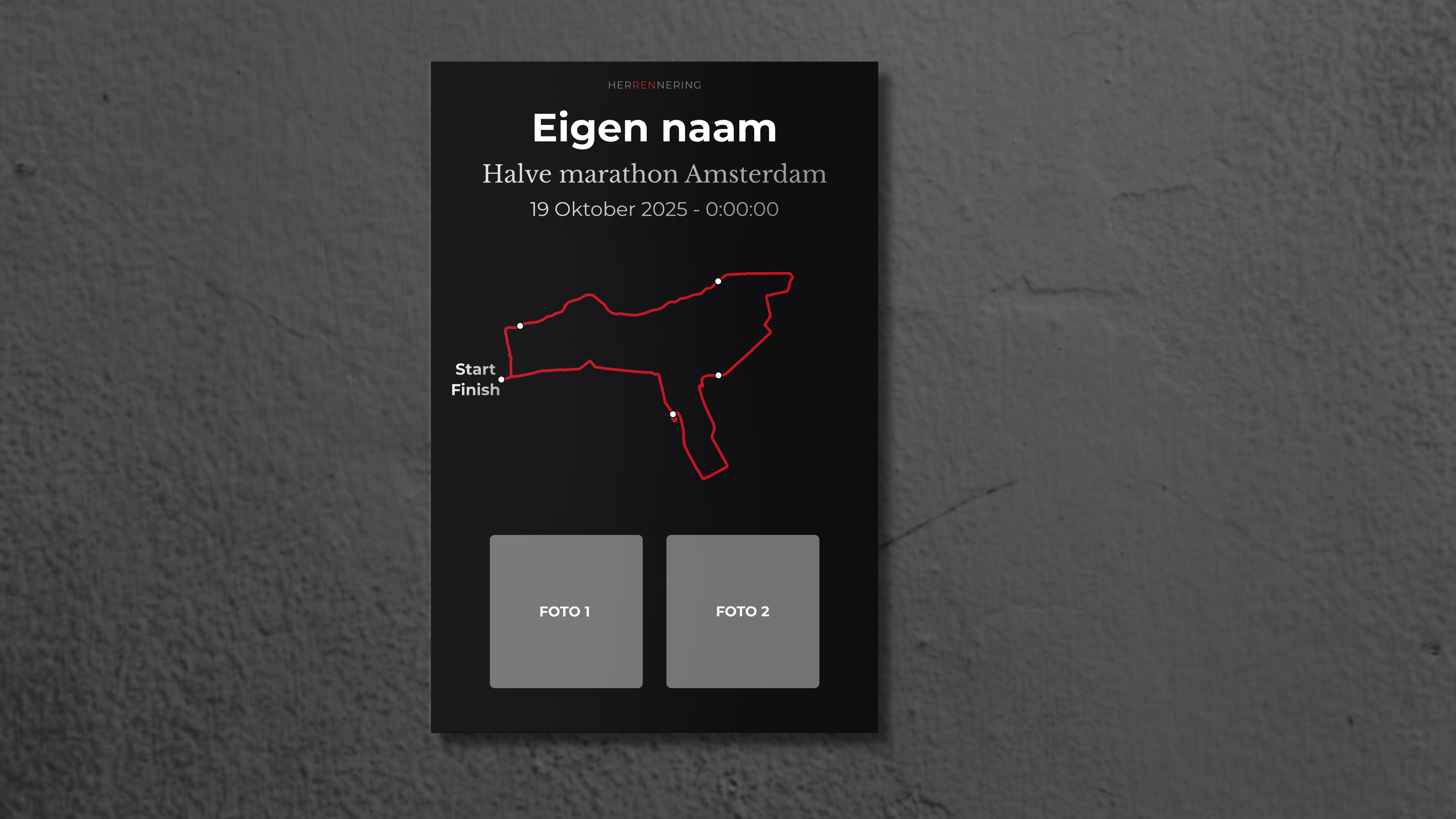 Half Marathon Amsterdam - Personalized Souvenir Plate