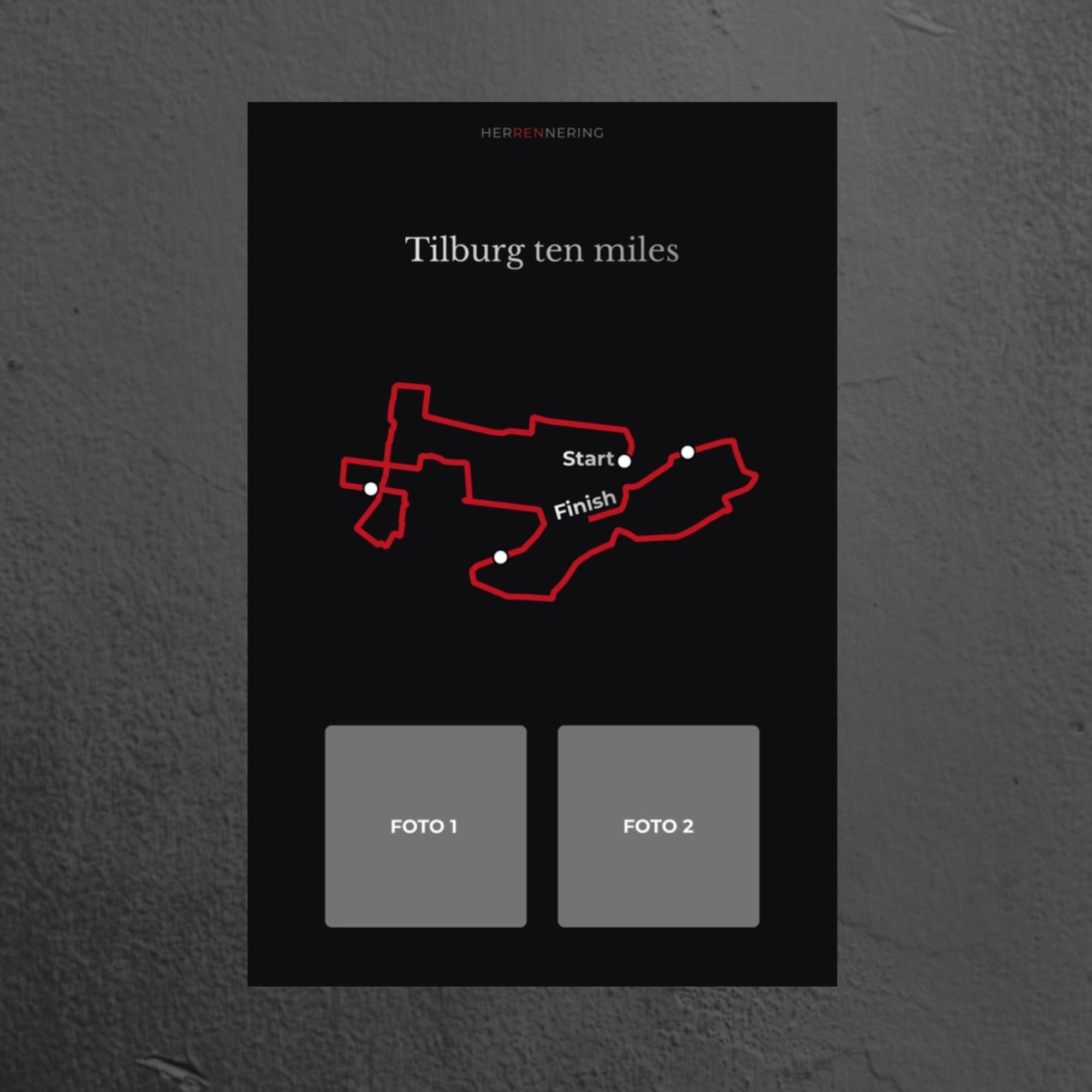 Tilburg Ten Miles (Black) - Personalized Commemorative Plaque