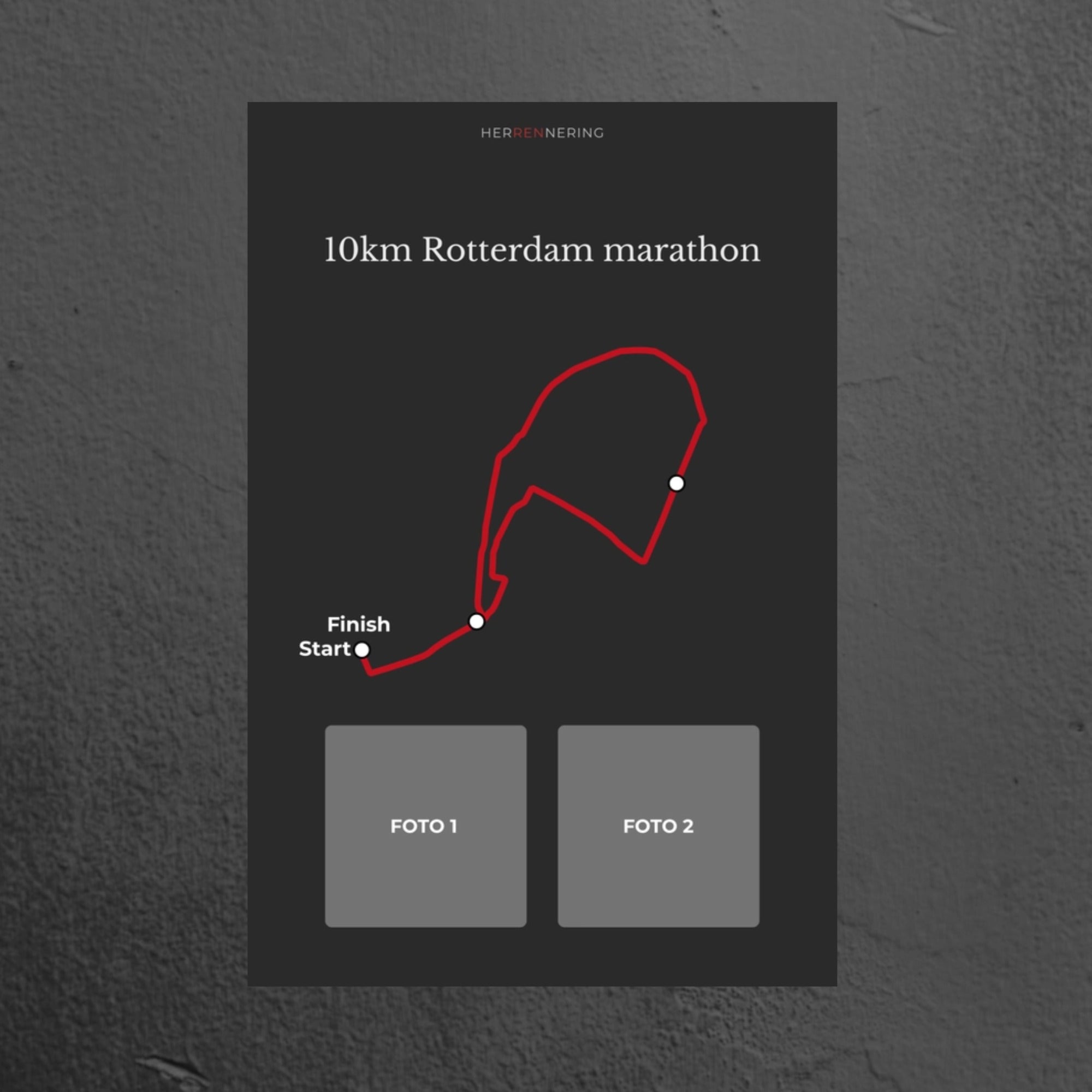 10K Rotterdam Marathon (Grey) - Personalized Commemorative Plaque