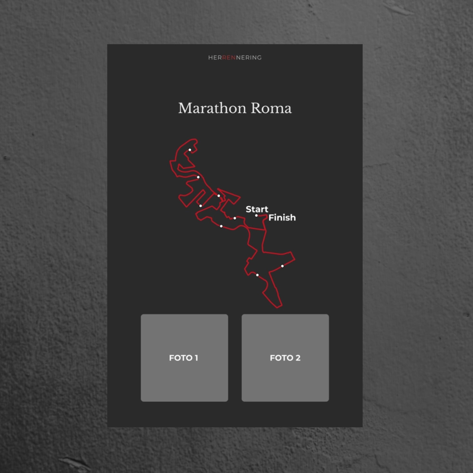 Marathon Rome (Grey) - Personalised Memory Plate