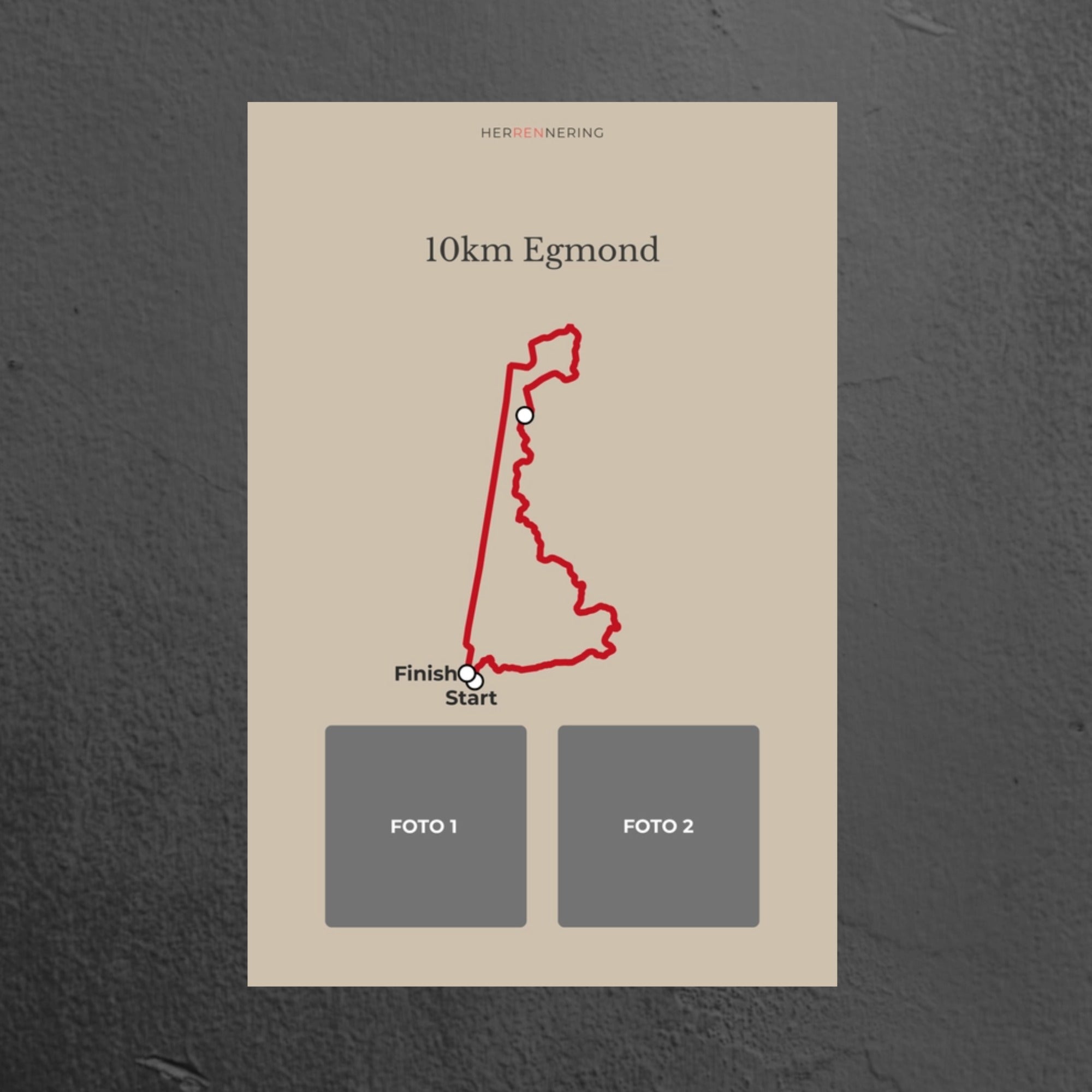 10Km Egmond (Beige) - Personalized Souvenir Plate
