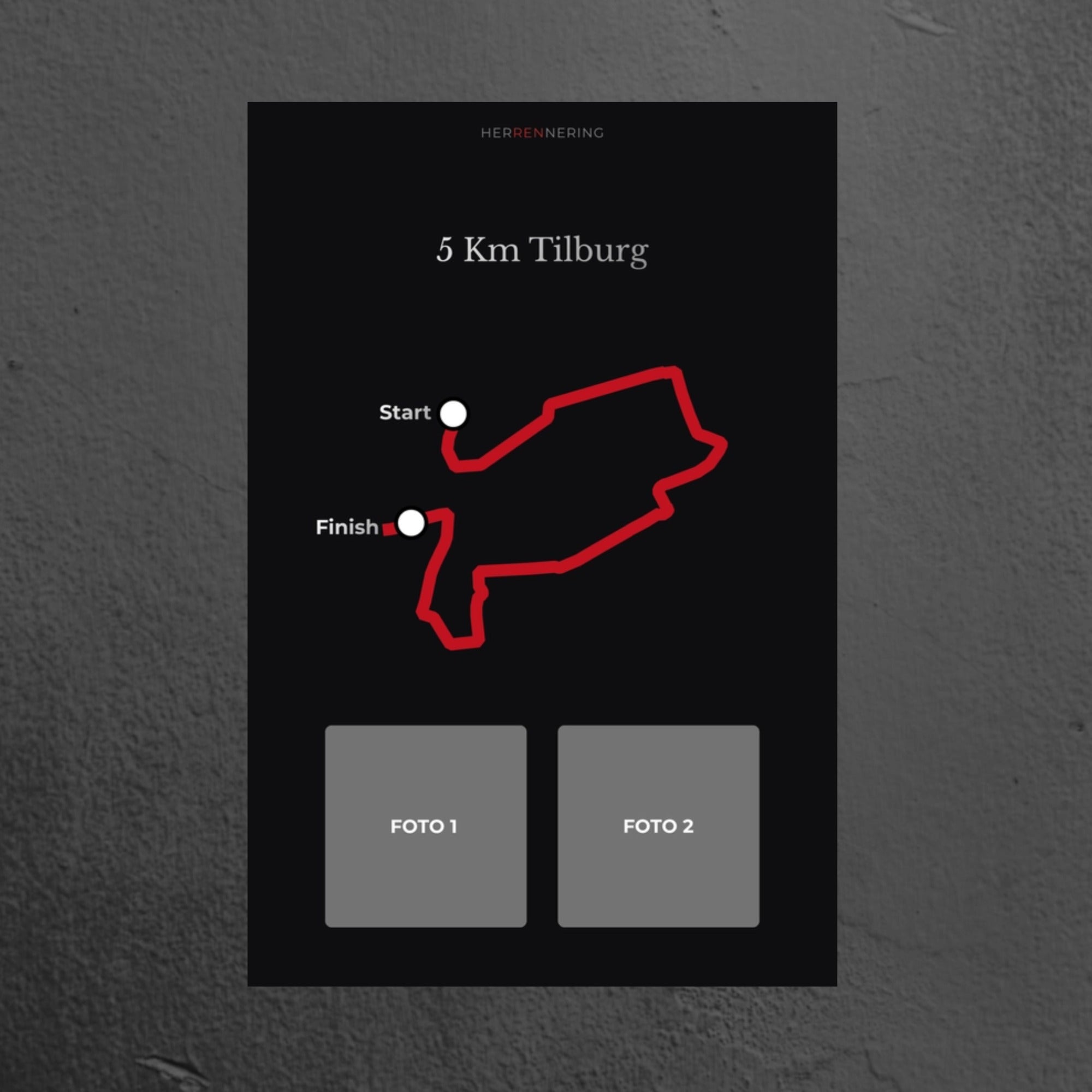 5Km Tilburg (Black) - Personalized Commemorative Plaque