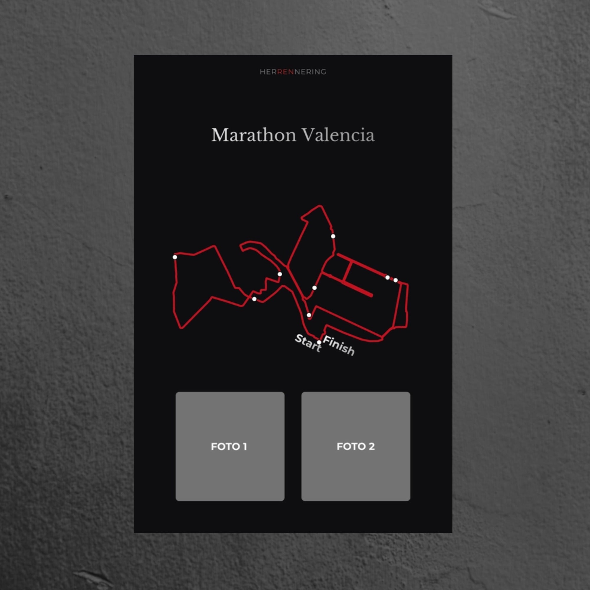 Valencia Marathon (Black) - Personalized Commemorative Plaque