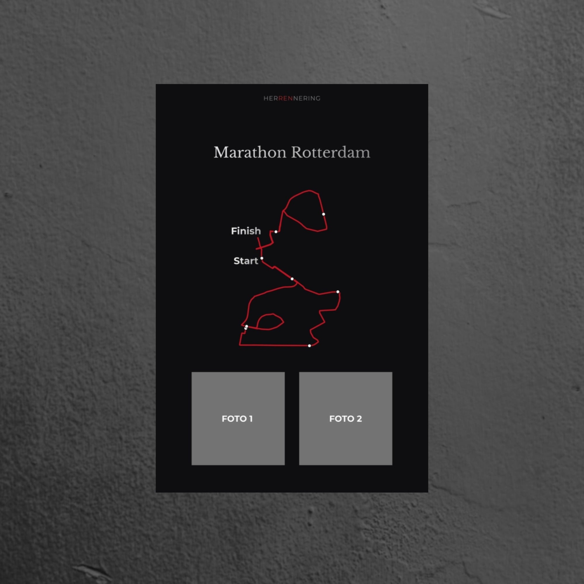 Marathon Rotterdam (Black) - Personalized Commemorative Plaque