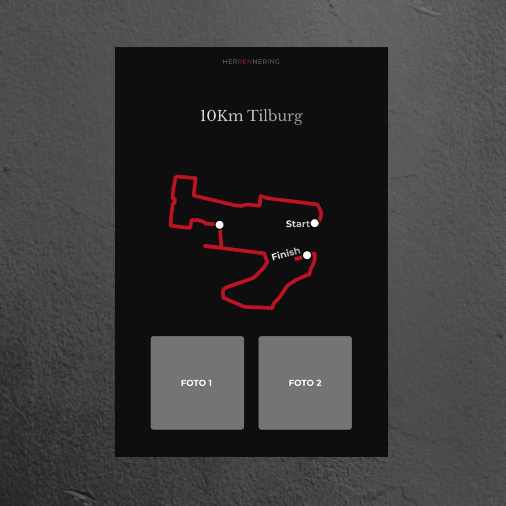 10Km Tilburg (Black) - Personalized Memorial Plate